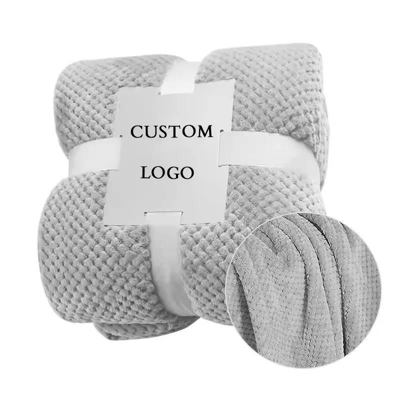 Custom Luxury Home Soft Plaid Pineapple Flannel Throw Blanket Home Textiles  Fleece Blankets for Winter