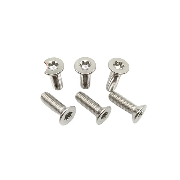 304 Stainless Steel Counter Sunk Head Slotted Screws Flat Head Slotted M4 Slot Six Lobe Torx  Screws