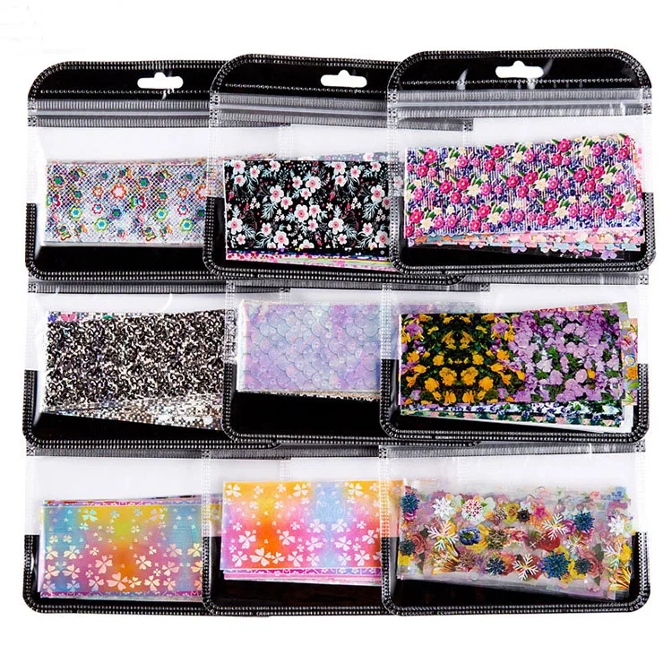 
Hot Sale DIY Manicure Designs Manicure Shining Flower 3D Tips 16Pcs/Set Nail Art Sticker 