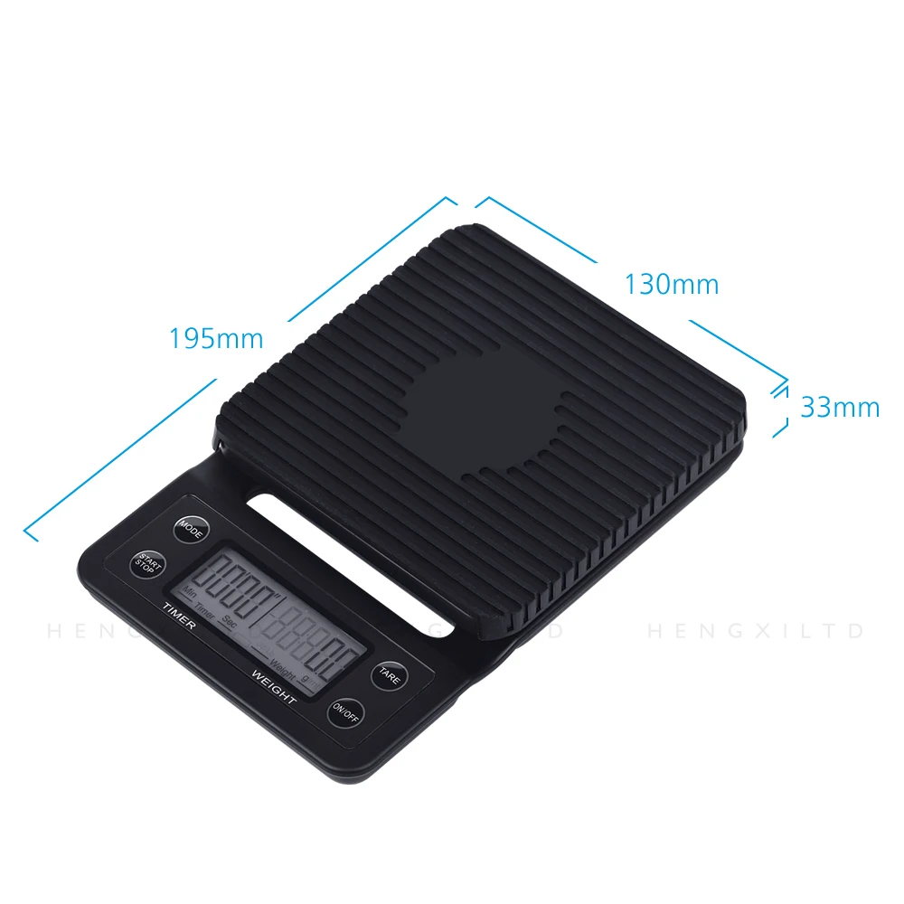 3000g/0.1g Digital Coffee Weighing Scale Drip Coffee Scale Smart Coffee Scale with Timer 0