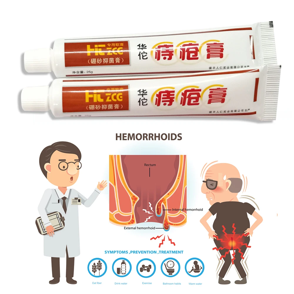 25g Hua Tuo Hemorrhoids Ointment Plant Herbal Materials Powerful Hemorrhoids Cream Internal Hemorrhoids Piles External Anal