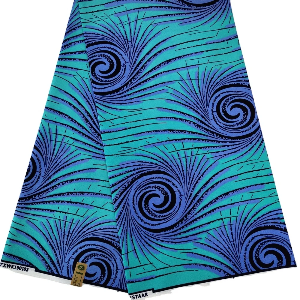 
2021 Hot sale 100% polyester african wax print fabric Chiganvy quality khaga kitenga clothing fabric 