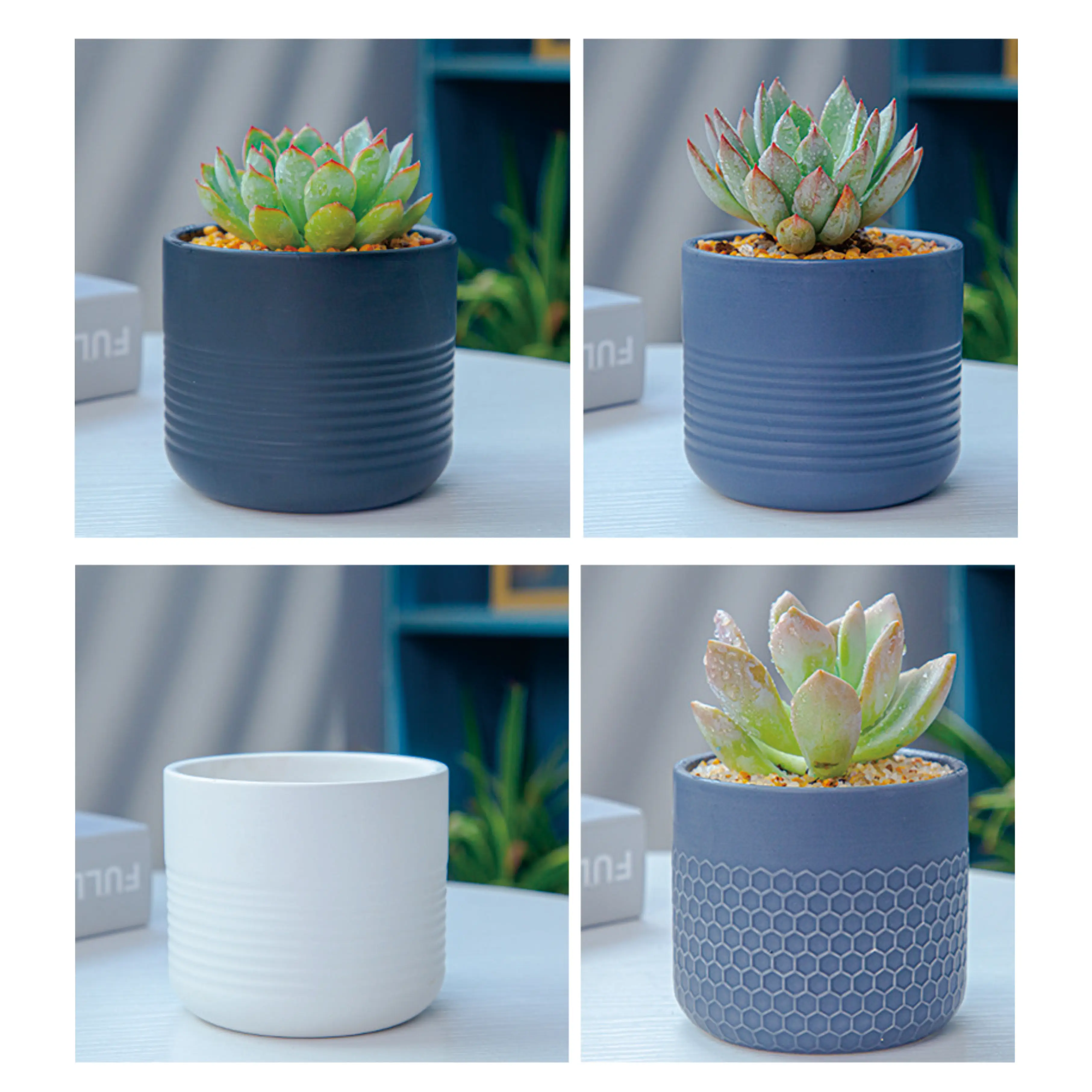 Настольная лампа в поперечную полоску дизайн керамический цветочный горшок для суккулентов