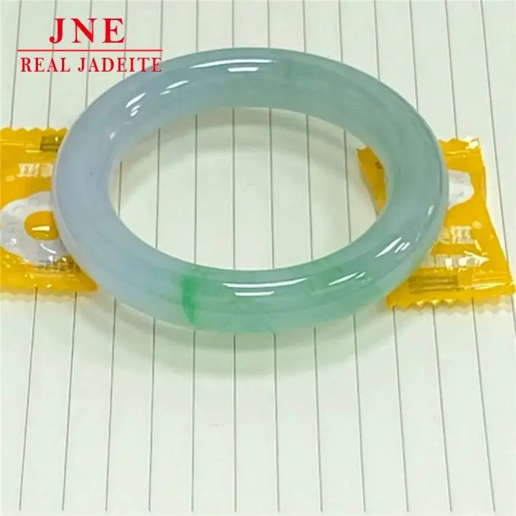Natural Myanmar Ice Floating Green Flower Jade Bracelet Fat Round Bar Jade Bracelets A Type Qingshui Imperial Jade Bracelet