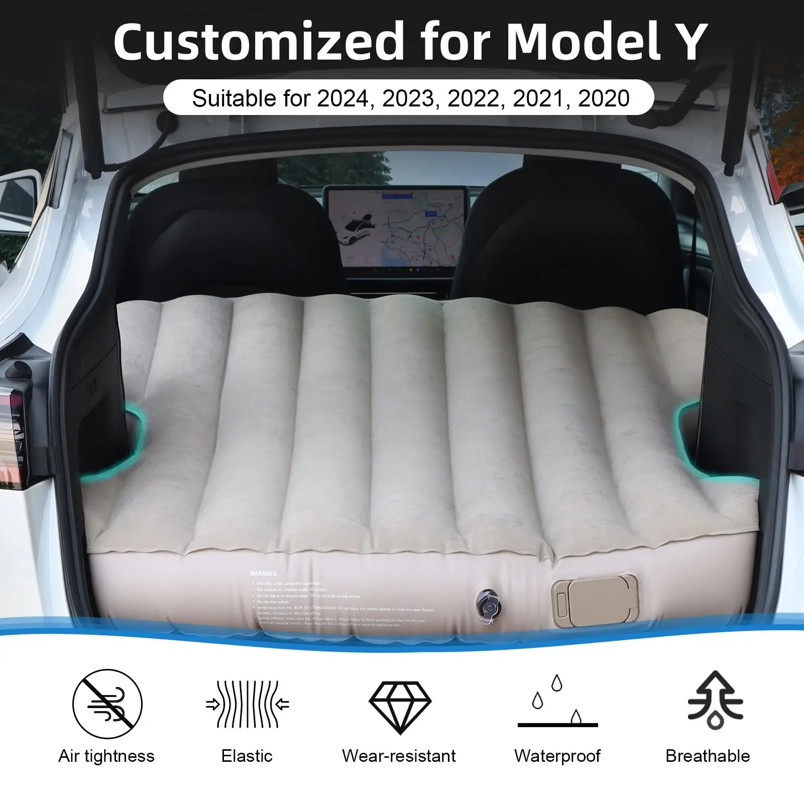 Self-Inflating Portable Camping Mattress Comfort Car Sleeping Mat Camping Mattress for Tesla Model Y 2024 2023 2022 2021