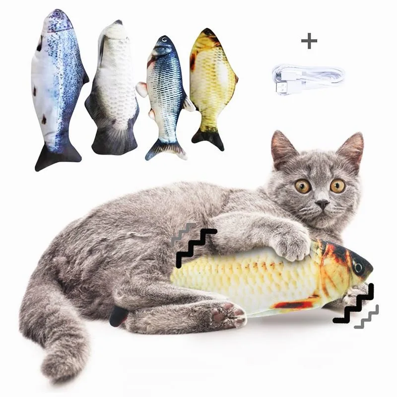 Electronic Cat Toy Interactive Electronic Movement Plush Rotating Automatic Fish Cat Toy