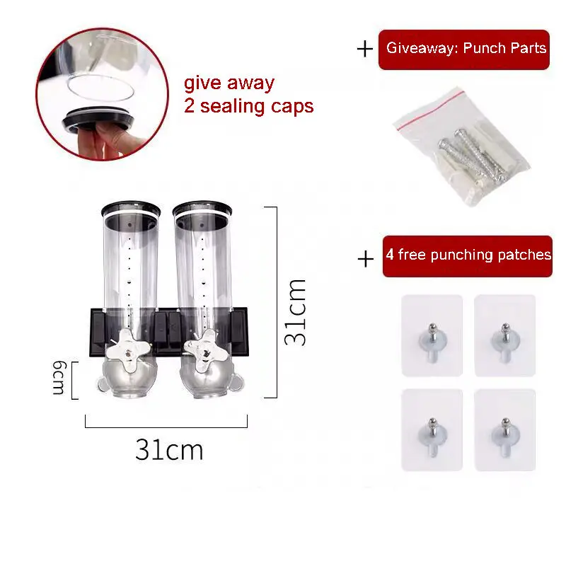 Multifunctional Grain Storage Container Food Storage Bins Plastic Cereal Dispenser Dry Food Storage Boxes