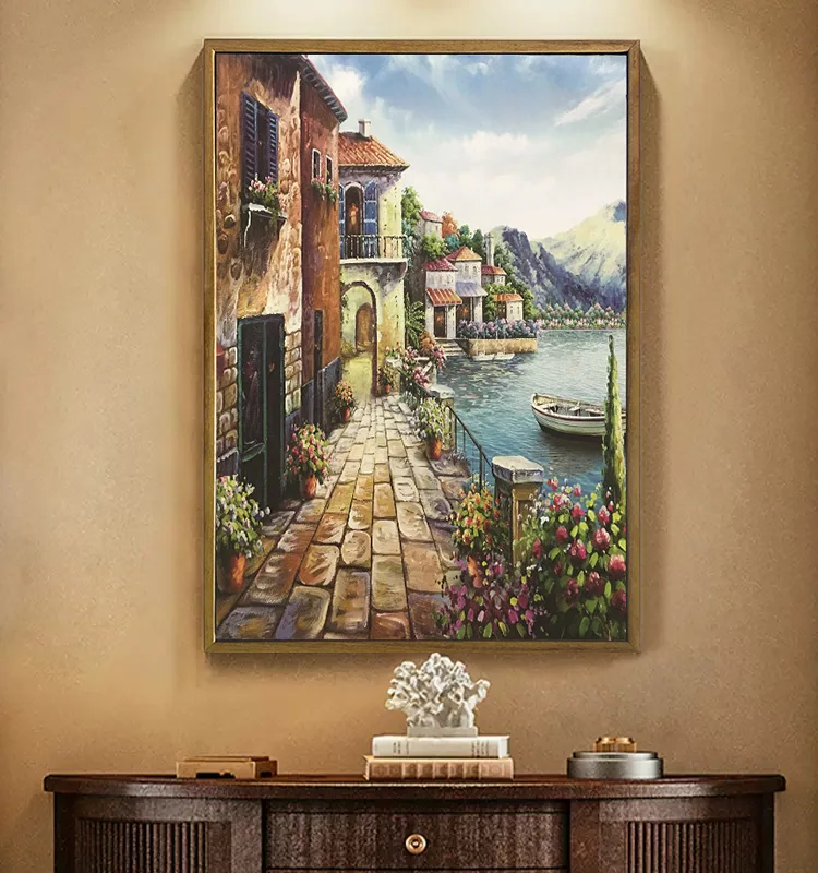 Wholesale modern canvas art townscapes wall decor living room artwork painting
