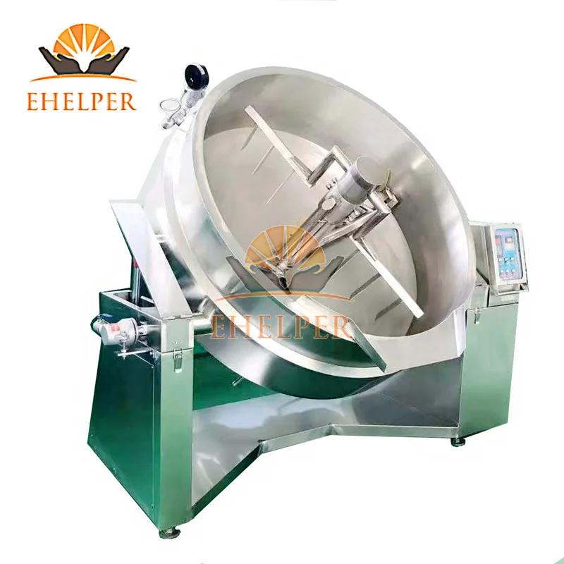Large Capacity Indsutrial Sauce Electric Cooking Mixer Machine Chili Paste Gas Cooker Mixer Cooking Kettle with Agitator Price