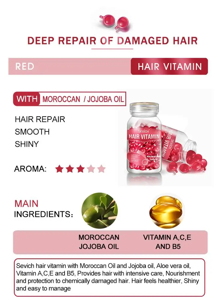 Wholesale OEM Keratin Hair Treatment SEVICH Hair Vitamin Serum Capsule