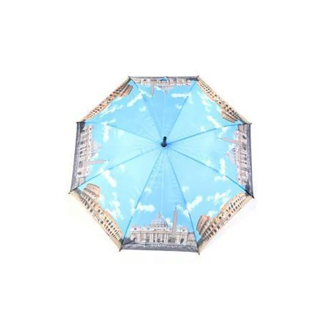 wholesale LOGO CUSTOM Auto Open Straight Umbrella with famous tourist spots the White House the Pisa