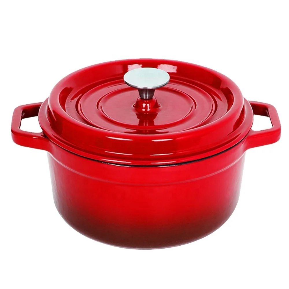 Dutch Oven Red Enamel Cast Iron Pot Pot With Lid