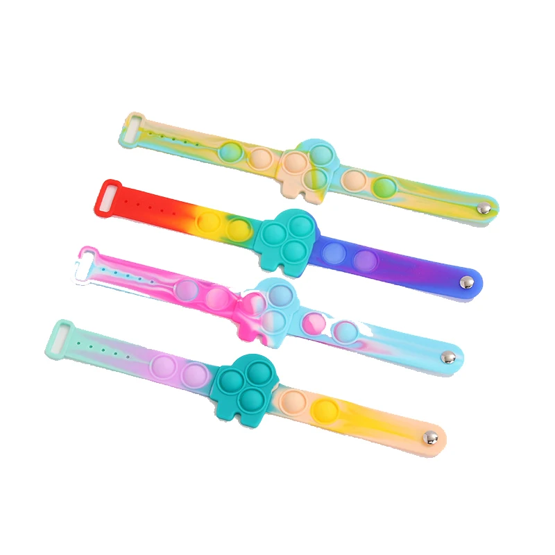 Push Pop Fidget Toy Fidget Bracelet, Durable and Adjustable, Multicolor Stress Relief Finger Press Bracelet for Kids and Adults
