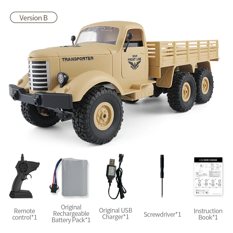 New Arrival JJRC Q60 RC Car 1:16 2.4G 4WD Tracked Off-Road Military 6x6 Radio Remote Control Rock Crawler Truck VS Q65 Q75