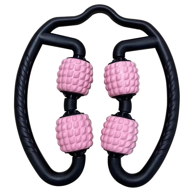 4 wheel U shape Relax muscle Tissue Eva Floating point massager roller for leg neck arm pain relief