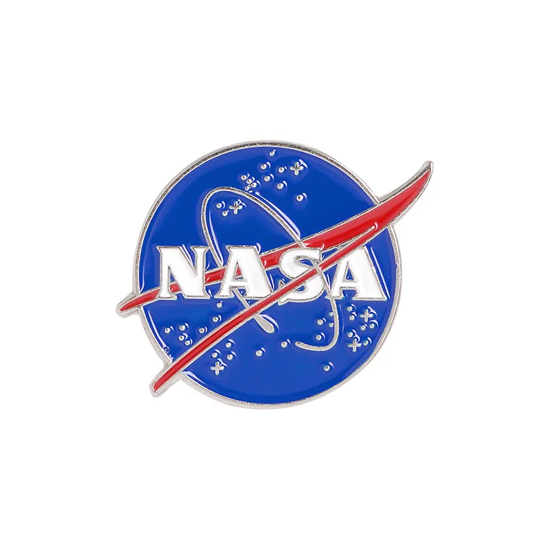 NASA Letters Astronaut Space Brooch Alloy Creative Badge Blue Soft Enamel Lapel Pin
