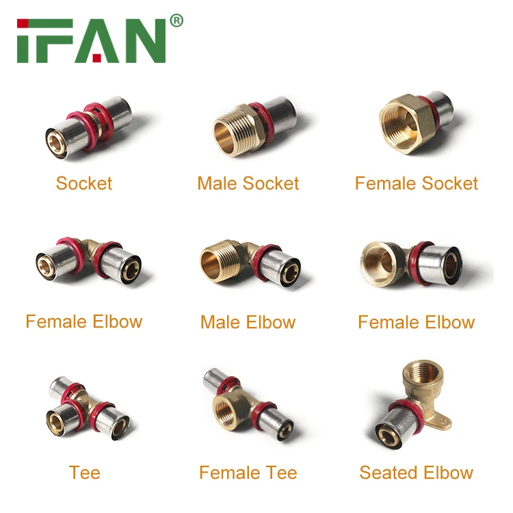 IFAN High Quality ASTM F1281 Quick Connector Connection 16-32mm Brass PEX Press Fittings PEX Al PEX Fittings