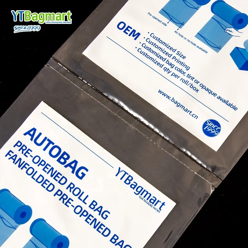 Plastic Clear Flat Food Produce Bag on Roll for Fruits Vegetable Bread Durable Food Storage Bags