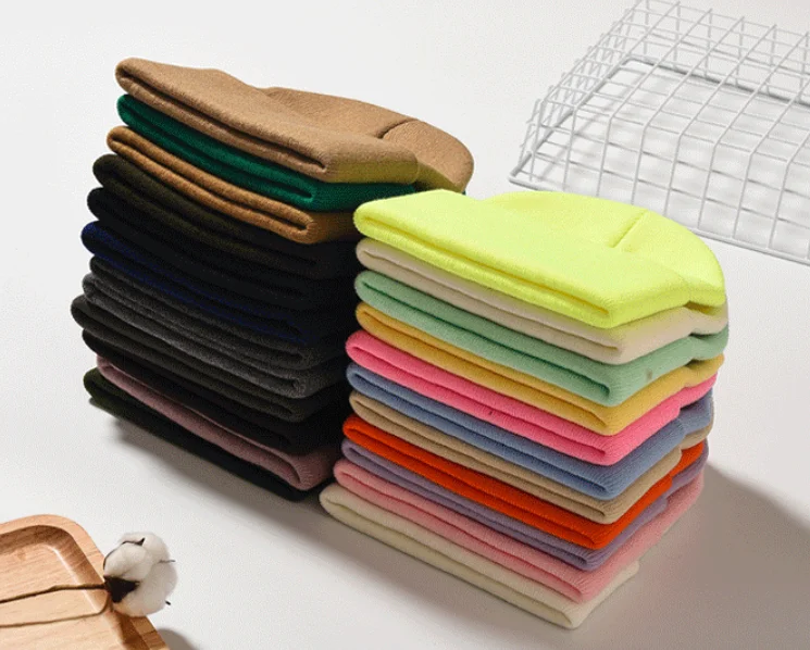 Wholesale Beanie Hat Fashion Cold-Proof Knitted Cap Solid Color Ear Protection Woolen Hat With Logo Winter Hat