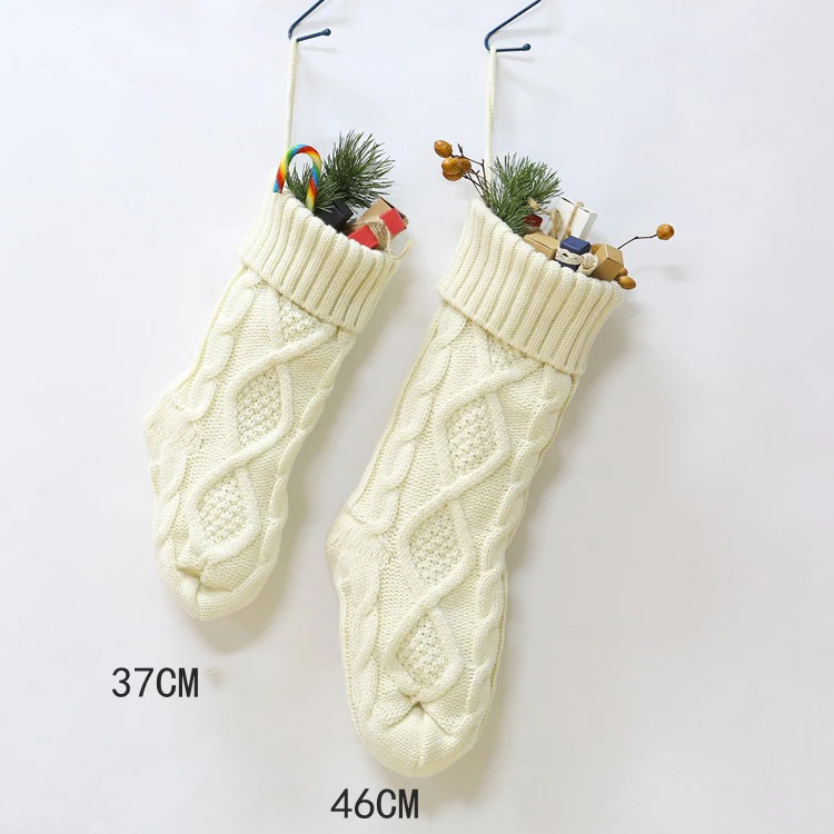 Wholesale Large 46CM knitted wall decoration candy bag gift bag socks ornament Christmas stocking