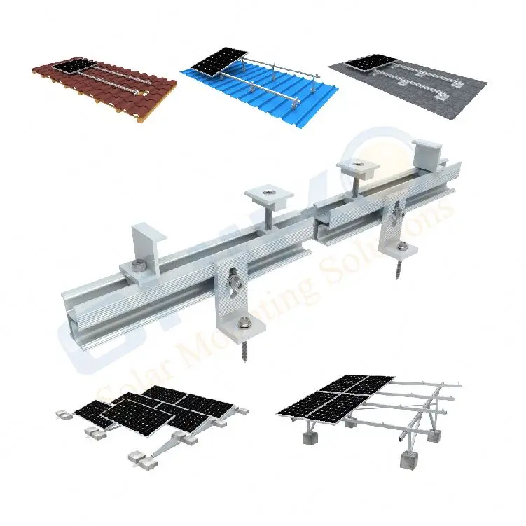 Aluminum Solar Mounting Bracket  , Rooftop PV  Mounting Racks , Solar Energy Systems Mounting  Flexible
