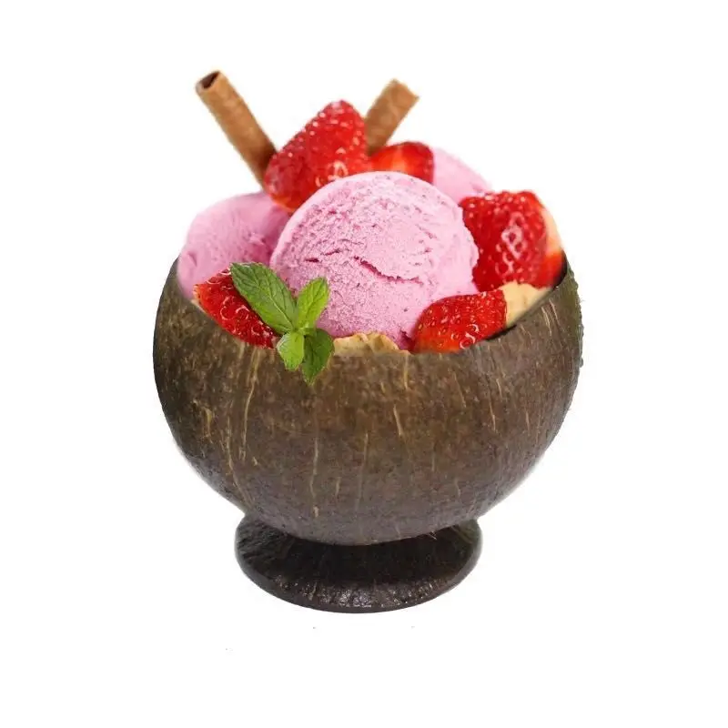 Fancy Handicraft Ice Cream Cup Customized Natural Coconut Cups for Hawaiian Party