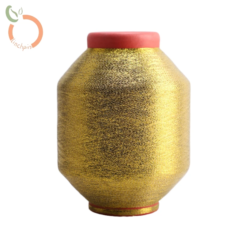 Manufacturers direct supply 75D gold MH type metallic yarn flat pipe variable weight