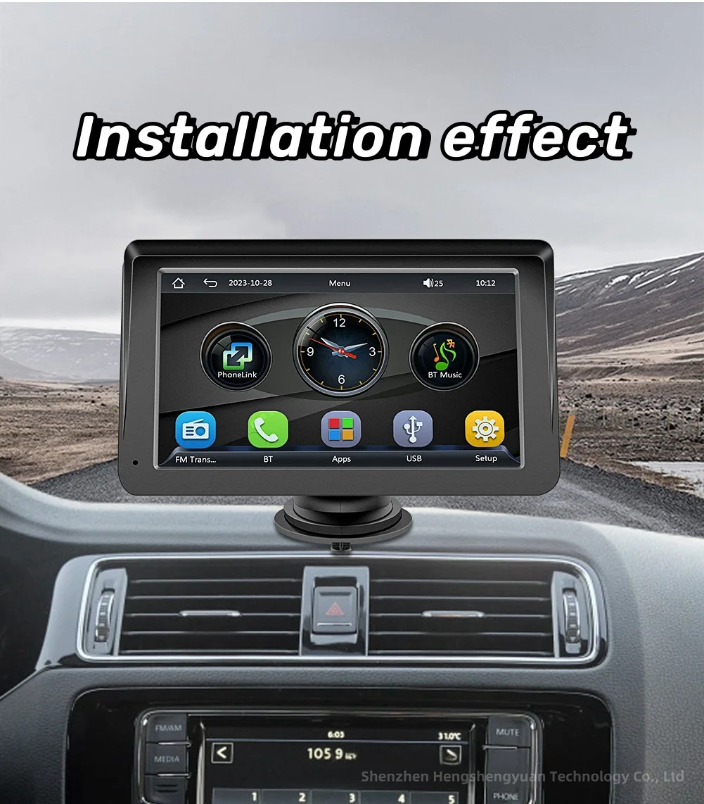 7-дюймовый портативный автомобильный Автомобильный радиоприемник Carplay Android Bluetooth сенсорный дисплей Mp5 плееры