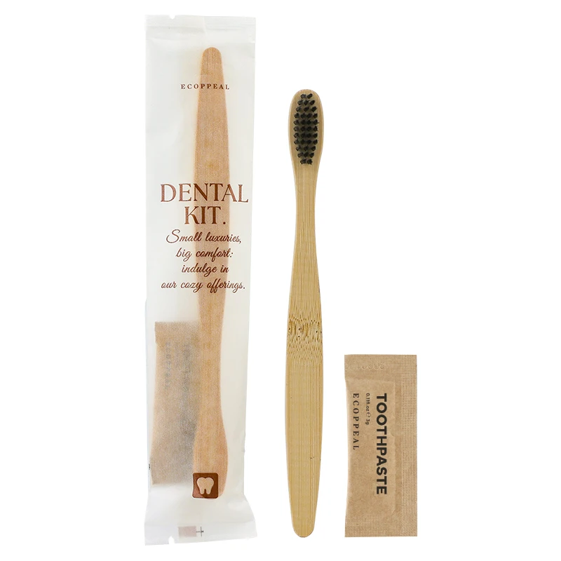 Dry Amenities Disposable Dental Kit with Waterproof Paper Packing Hotel Toothbrush Kit