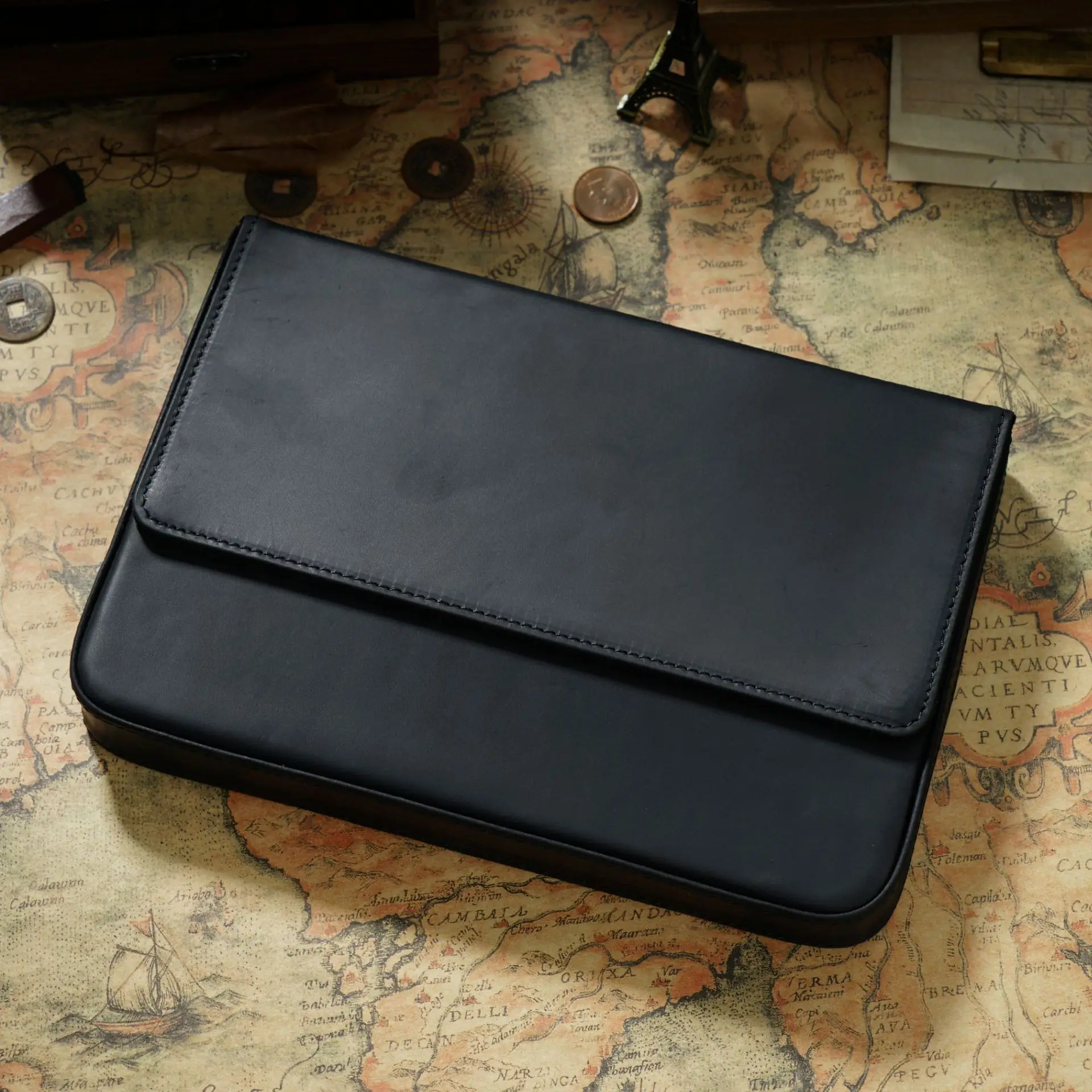 New Arrival Multicolor Color Crazy Horse Leather School Pen Case Box Holder Full Grain Leather Genuine Leather Pencil Box