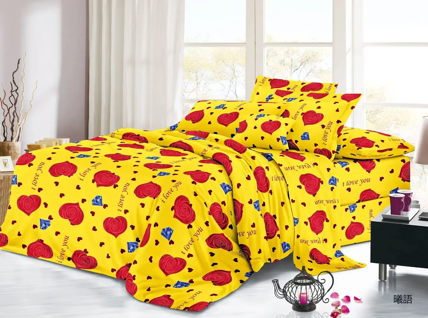 Комплект из мягкой и дышащей полиэфирной кровати с принтом цветов в африканском стиле