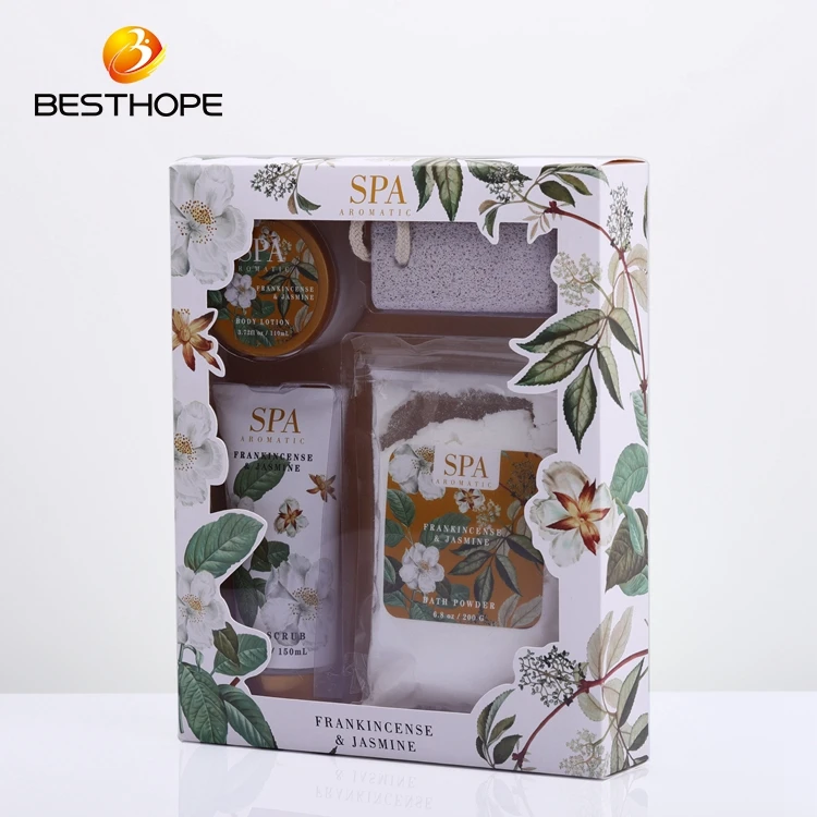 OEM ODM high quality fragrant body lotion wooden box bath spa gift set