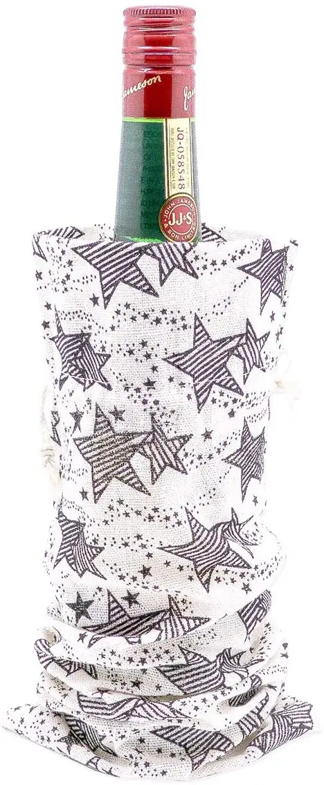 
Cotton Canvas Muslin Bottle & Wine Gift Bags with Drawstring for Storage, Holiday Parties, Promotional Events 