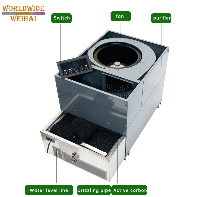 smokeless indoor barbeque table top electric grill/smokeless hot pot restaurant dining table/smokeless barbecue table