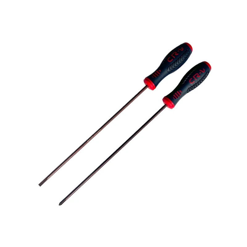Screwdriver With Single Massage Handle Crv Metallic Orange And Black Handle Phillips And Flat