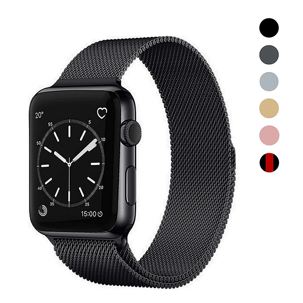 Fashion Mesh Loop Stainless Steel Metal smart watch strap milanese watch band for apple watch series 7 band 41/45mm