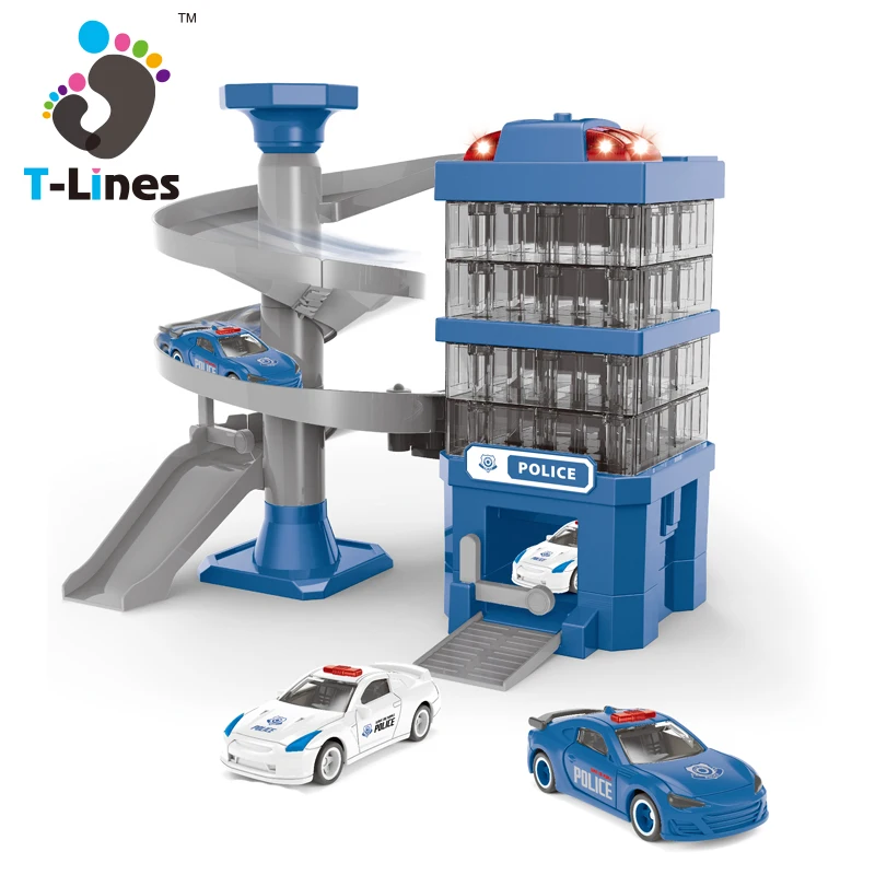 Wholesale High Quality Play Car Track Spiral Parking Lot Toys DIY for kids