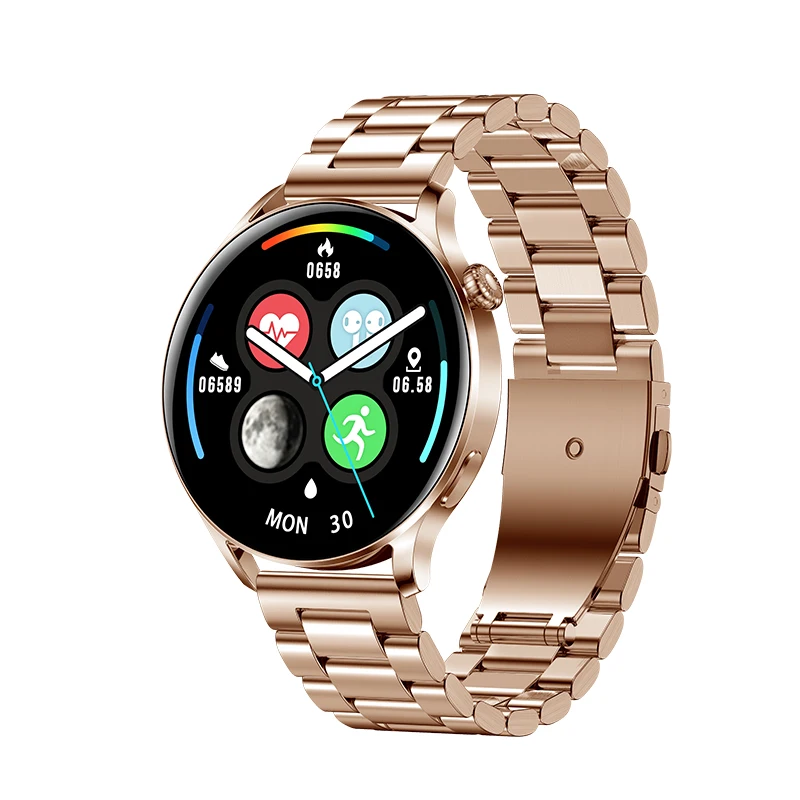 1.28inch Round Screen AK37 Smart Watch IP67 Waterproof BT Call Women Men Smartwatch with Heart Rate Blood Pressure Blood Oxygen