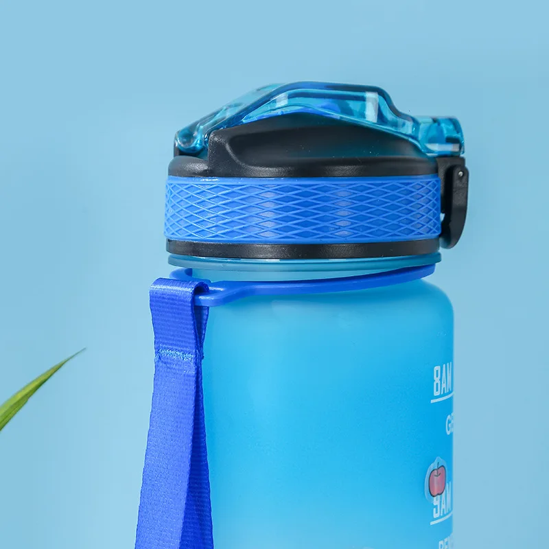 32oz  1000ML Leakproof Outdoor Sports Water Jug with Time Marker Large Plastic Motivational time marker Water Bottle with straw