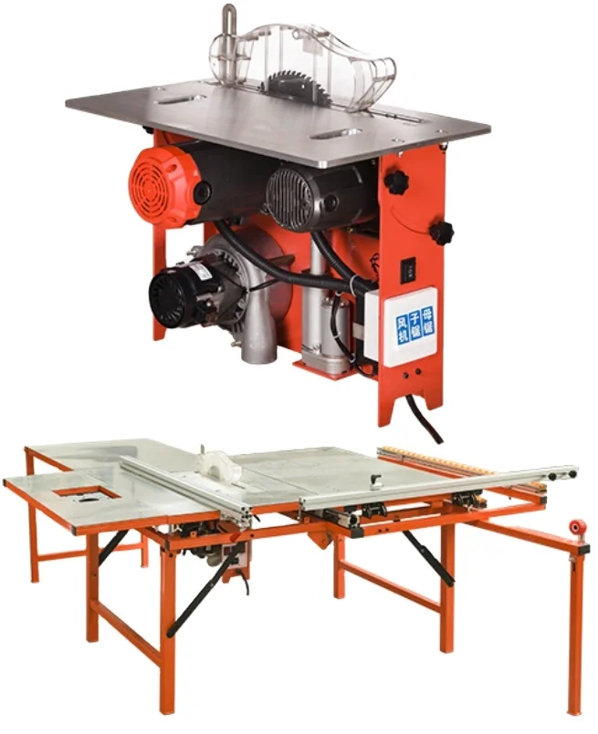 small dust free folding and sliding table saw for home decoration 45/90 degree cutting mdf and solid wood