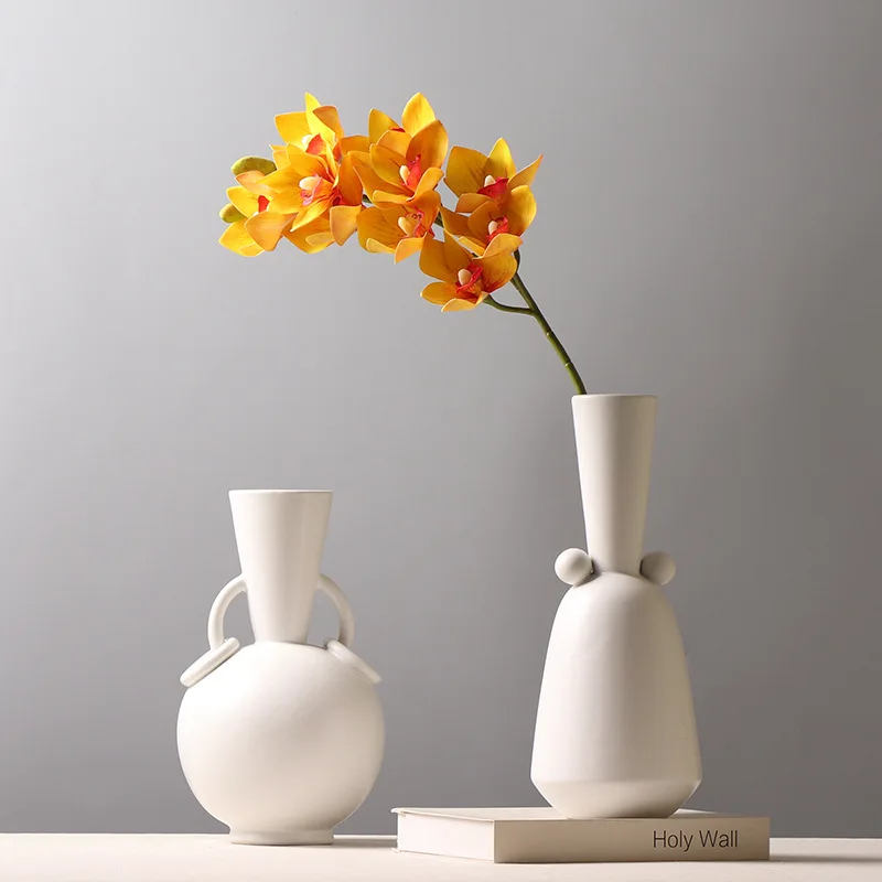 New Wabi-sabi Handmade Clay Vase Minimalist Home Decorative Ornaments Coarse pottery Rustic Retro Matte Ceramics Vase