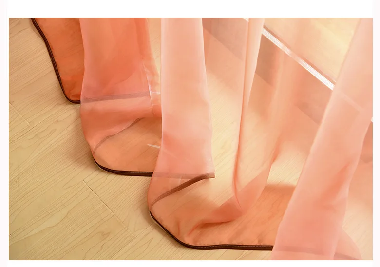 American Europe Solid Sheer Blue Voile Gradient Curtain for Living room Tulle Fabric Grey Window Curtain Panels