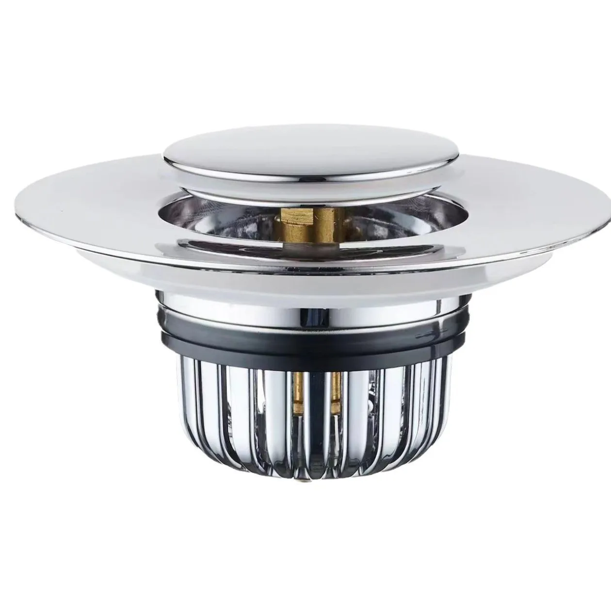Sink Filter Bouncing Core Vegetable Washing Basin Leak Plug Anti Odor and Blocking Press Type Drain