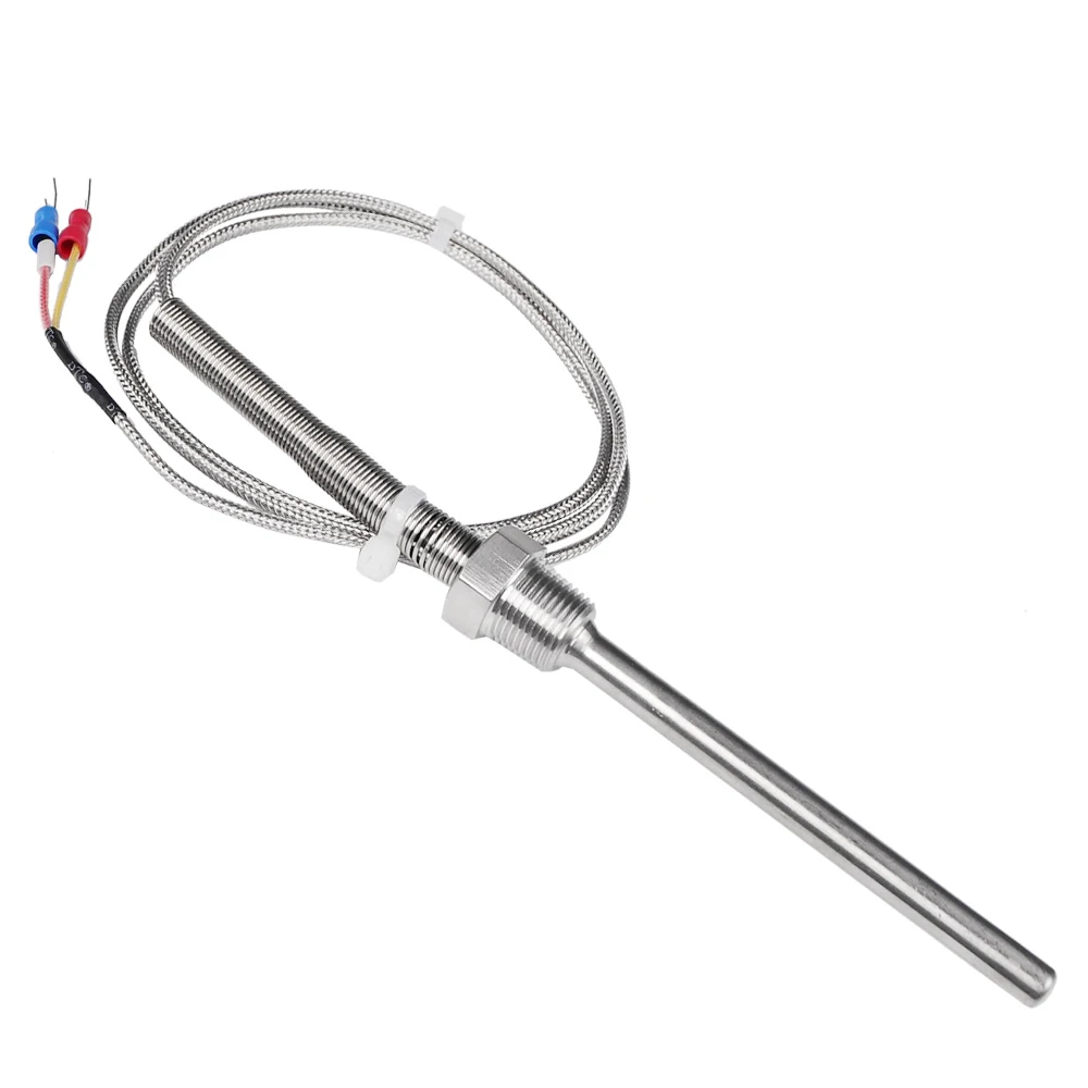 High accuracy pt100 pt1000 thermocouple temperature sensor with thermowell