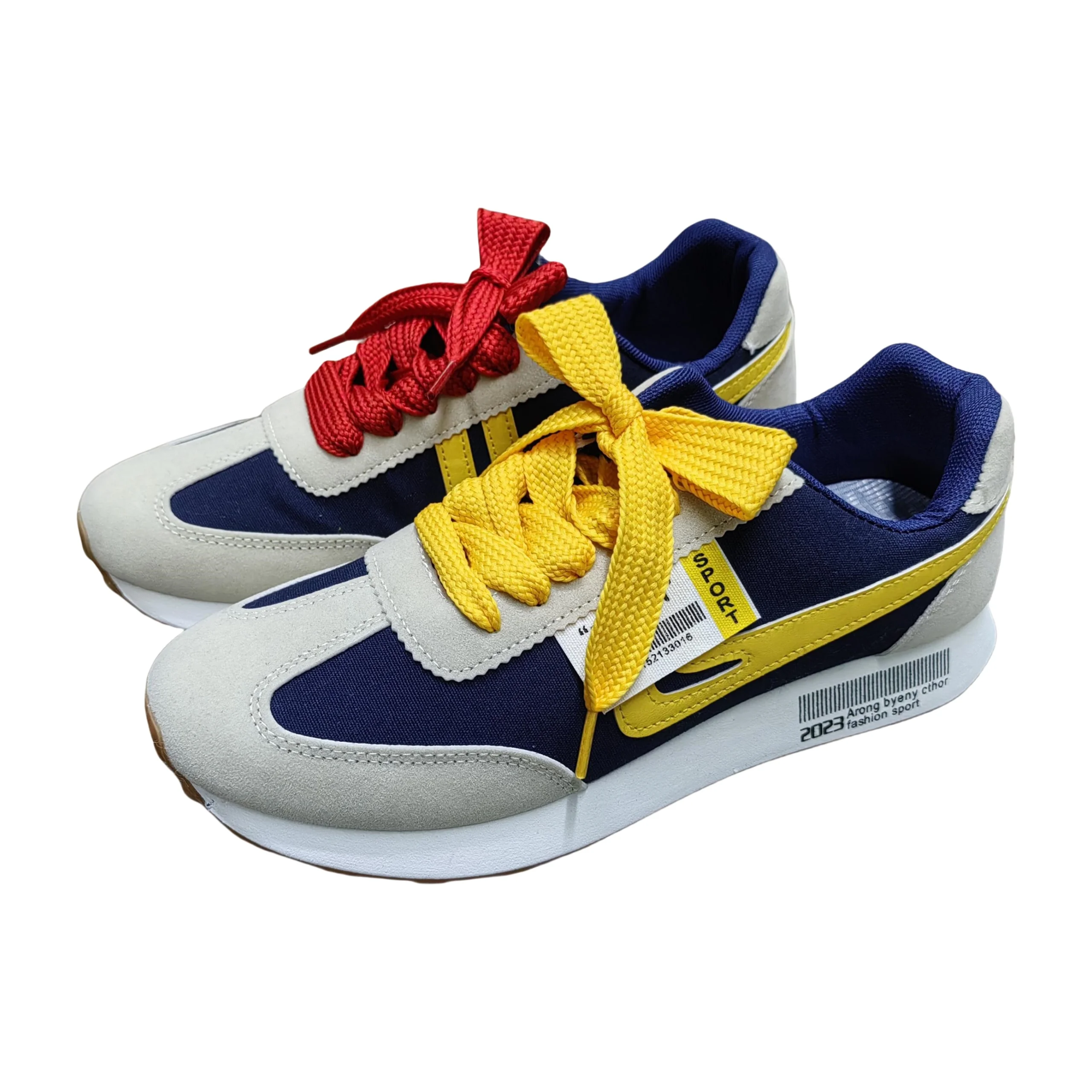 Custom Multi-color 2CM Width Polyester Flat Braided Shoelace for Sport Running Shoes