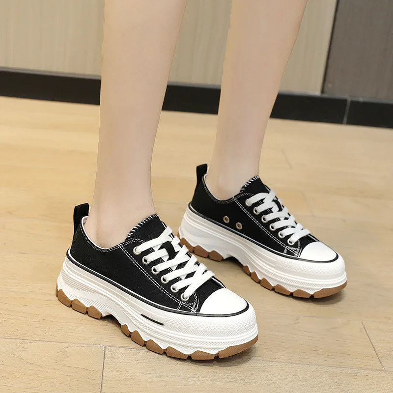 stylish lace up causal shoes custom cheap canvas shoes for women