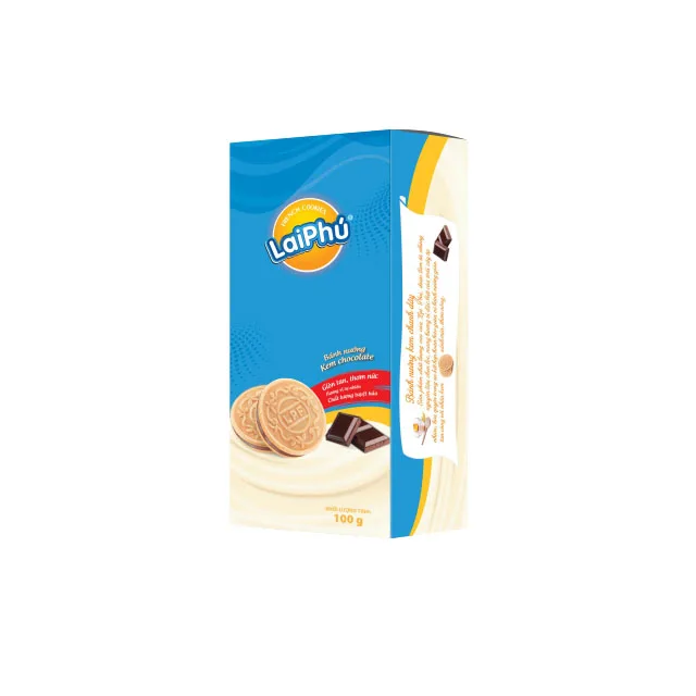 
 hot saling product 2020 own brand tasty and creamy milk chocolate biscuits 100g box 2020 hot sale free shipping  