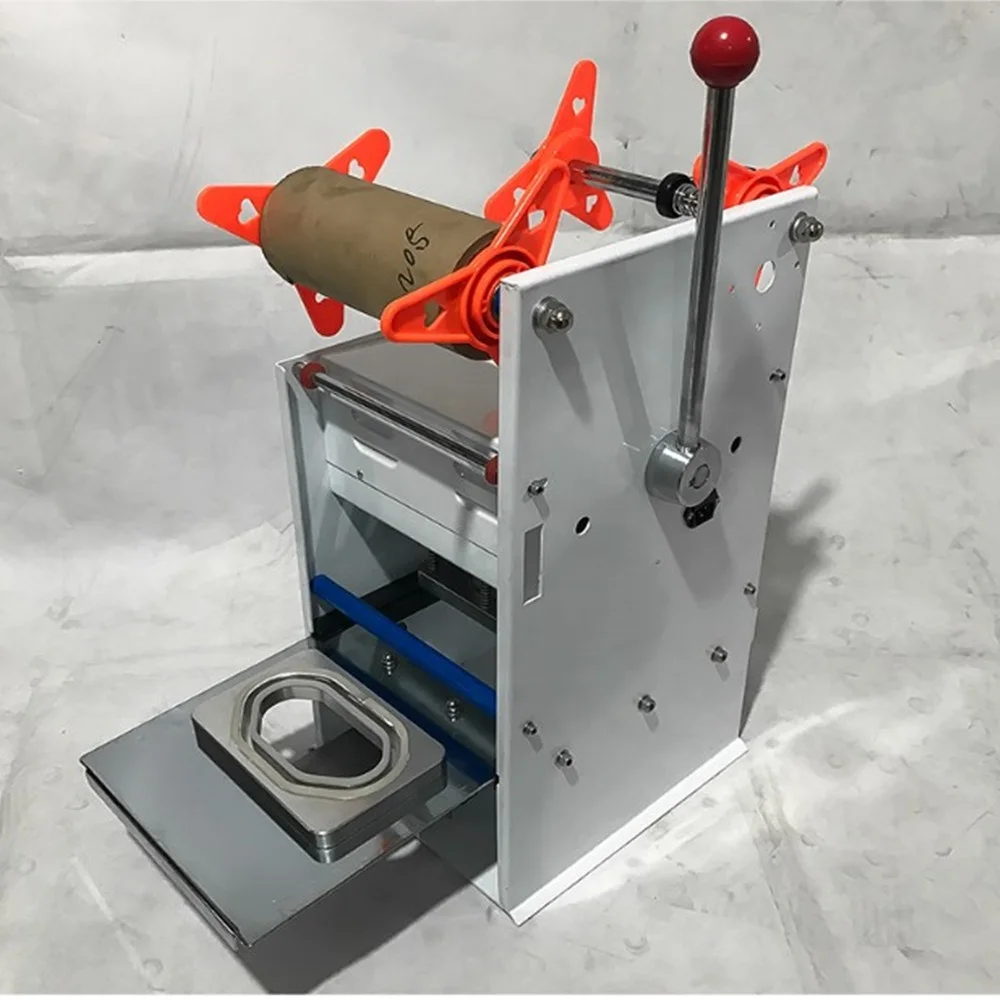 
Semi-automatic Tray Sealer Packaging Machine Plastic Food Container Sealing Meal Table Top Heat Tray Small packing machine 