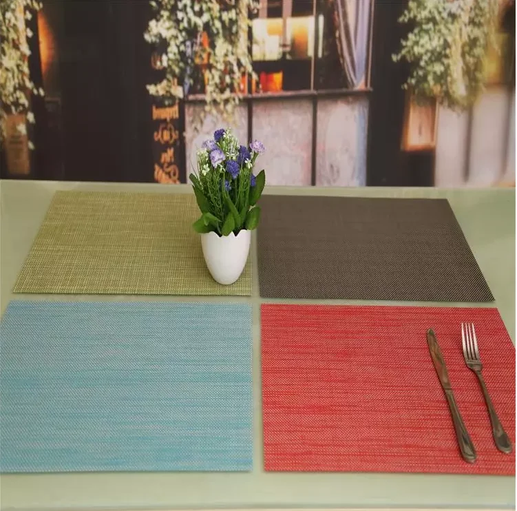Placemats for dining table Hot sale any color PVC fabric place mat made in China