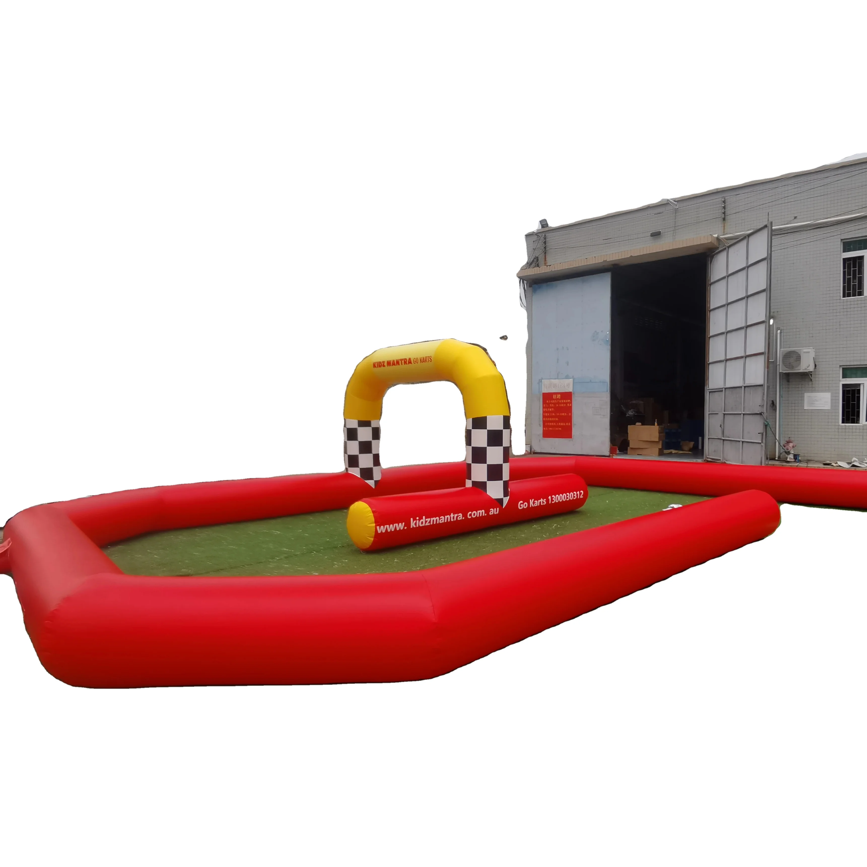 Haojile Custom Outdoor Commercial Bumper Car Race Track Inflatable Race Go Kart Car Track For Rental Business